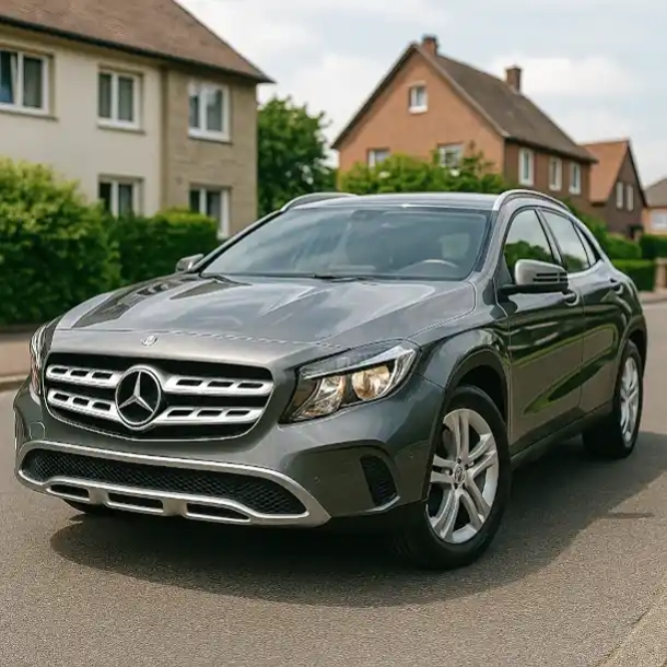 Ein gebrauchtes Mittelklasse-Auto wird beim Autoankauf in Gießen begutachtet.